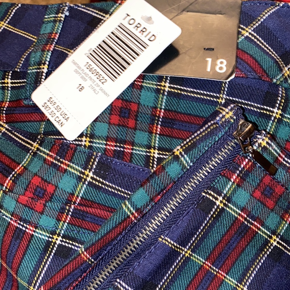 NWT TORRID Zip Skinny Pant - Luxe Ponte Tartan Plaid - Picture 6 of 6